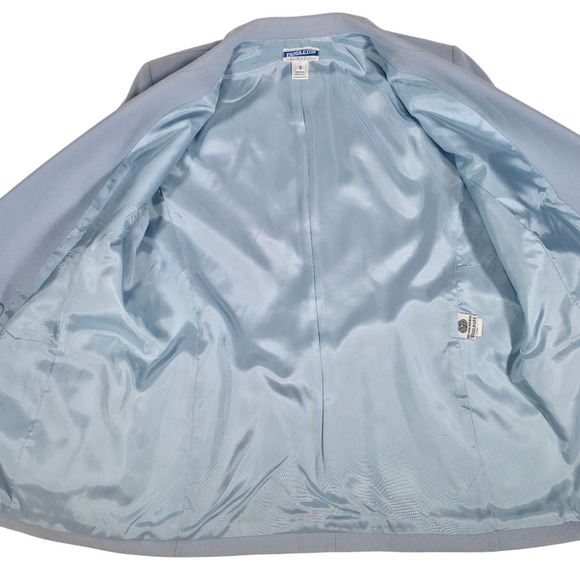 Pendleton Classic Wool Blazer Women's Size 12 Powder Blue Double Breasted - Picture 8 of 12